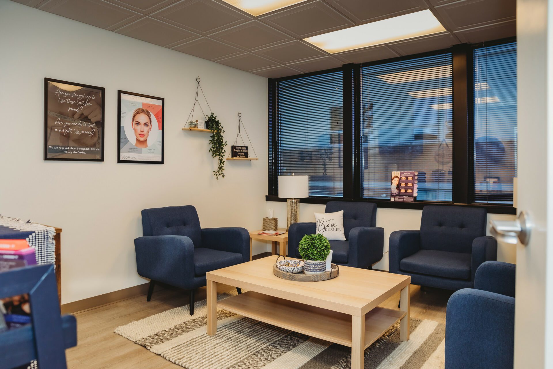 Lancaster med spa-Interior waiting room at Reimagine Beauty Med Spa