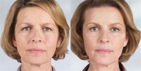 before and after images of sculptra client