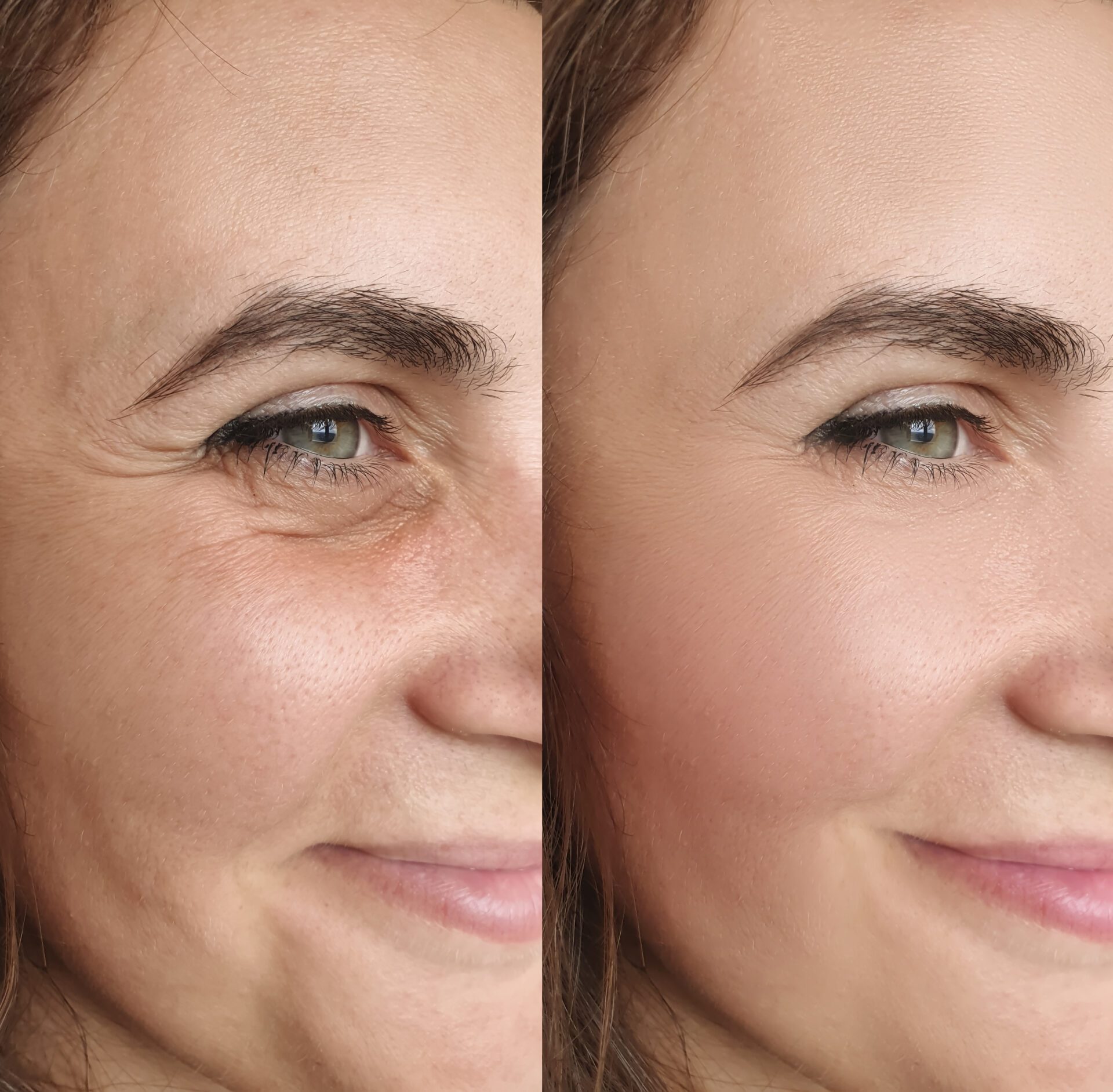 before and after images showing effectiveness of PRF treatments for facial wrinkles