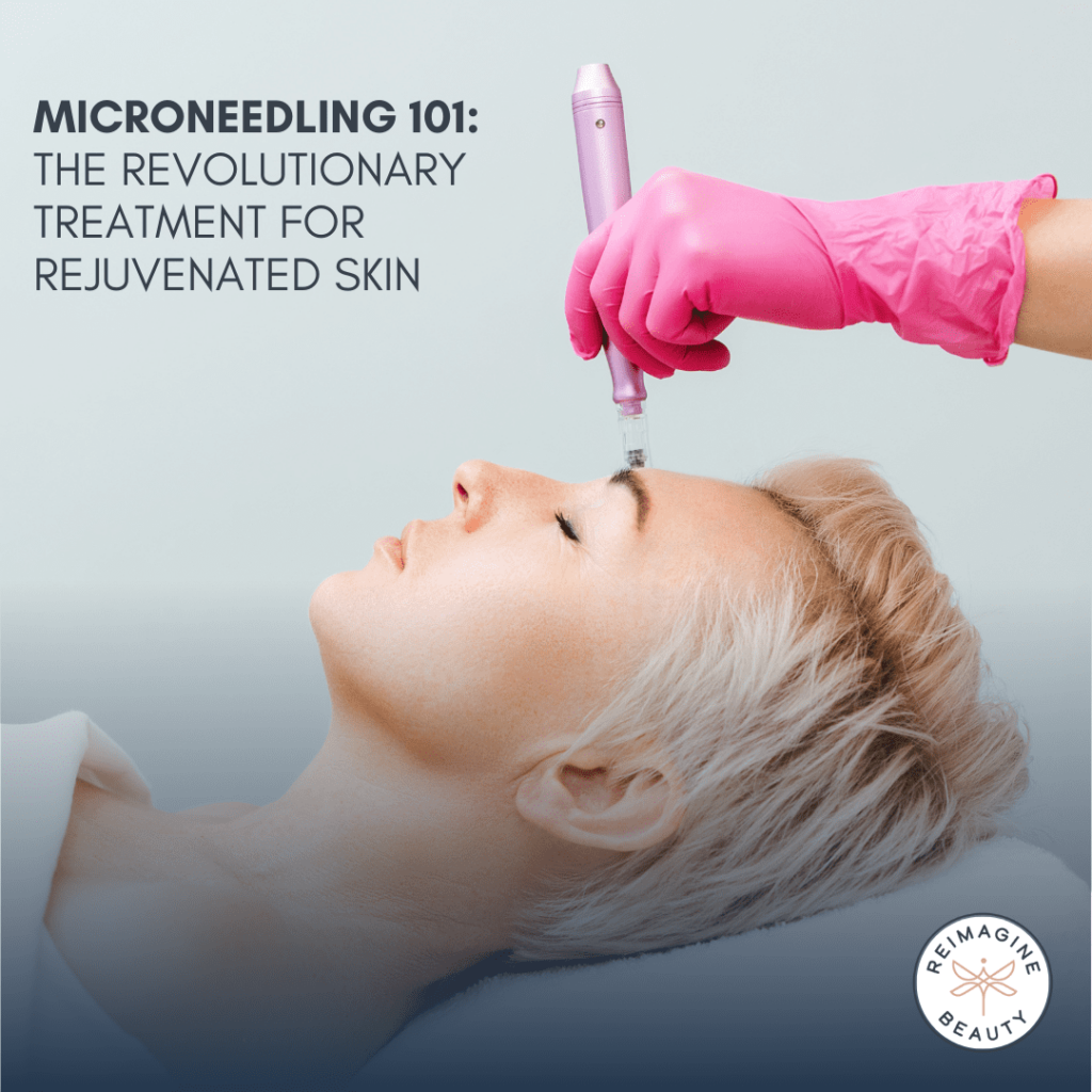 a woman getting a microneedling treatment